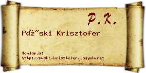 Püski Krisztofer névjegykártya