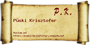Püski Krisztofer névjegykártya